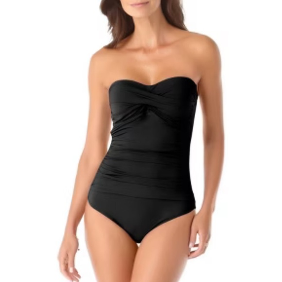 Anne Cole Other - Anne Cole Strapless Black One-Piece Swimsuit